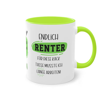 Feiere den wohlverdienten Ruhestand mit unserer Tasse zum Rentenbeginn, perfekt als witziges Geschenk zur Rente für einen Kollegen zum, Papa oder Kumpel. 