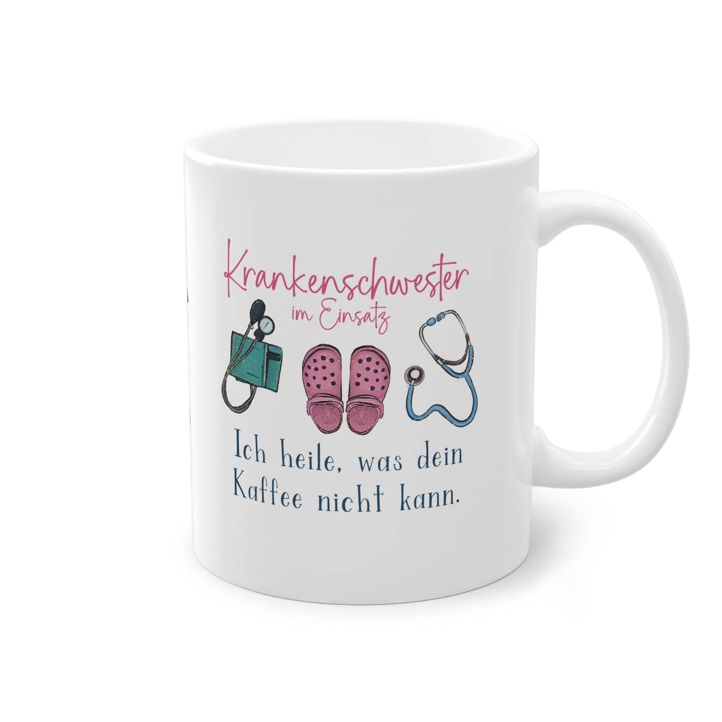 Verschönere die Pause deiner Lieblings-Krankenschwester mit unserer Tasse für Krankenschwestern, die mit witzigen Sprüchen und Illustrationen aus verziert ist. 