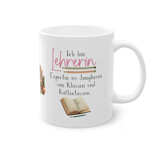 a coffee mug with a picture of a book on it