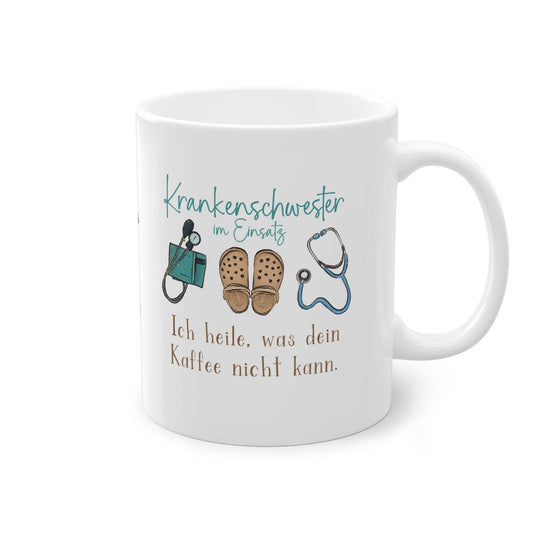 Verschönere die Pause deiner Lieblings-Krankenschwester mit unserer Tasse für Krankenschwestern. Mit witzigen Motiven und Text, ein tolles Geschenk zum Wichteln