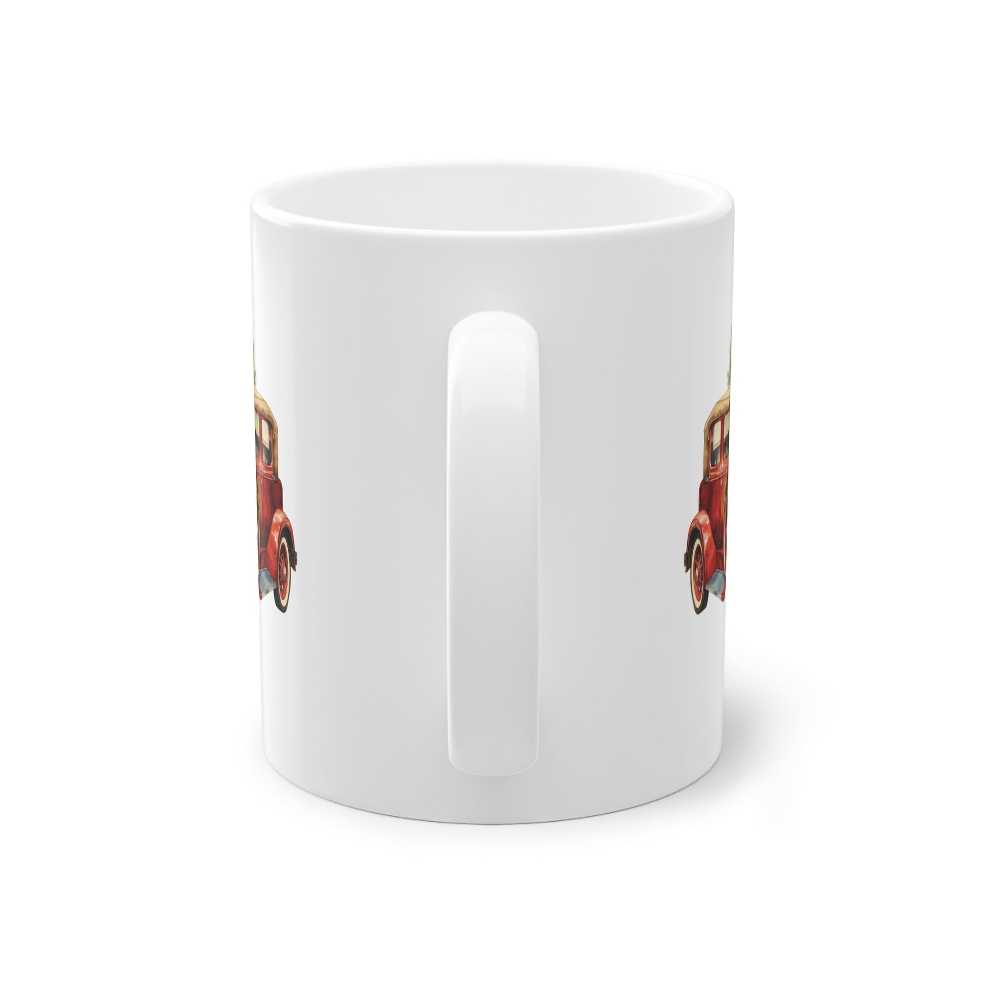 Entdecke den nostalgischen Charme unserer Tasse mit einem Retro-Automotiv, welches stimmungsvoll dekoriert ist. Tasse Weihnachtsgeschenk mit Retro Motiv