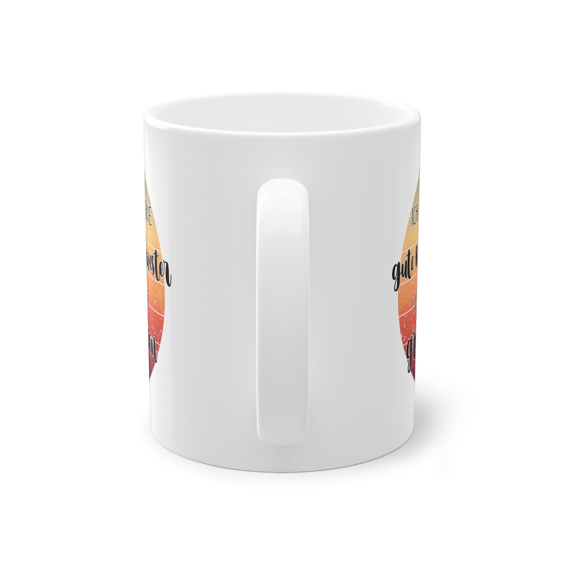 Geschenk für die Tochter zum Abschluss der Ausbildung oder Studium. Weisse Tasse mit Aufdruck