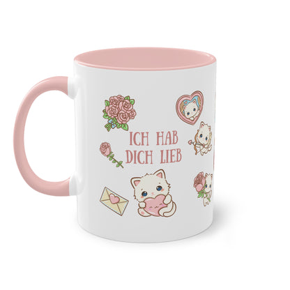 Süße "Ich hab dich lieb" Tasse mit Katzenmotiv