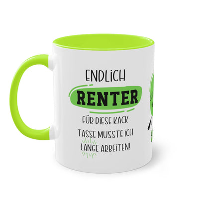 Feiere den wohlverdienten Ruhestand mit unserer Tasse zum Rentenbeginn, perfekt als witziges Geschenk zur Rente für einen Kollegen zum, Papa oder Kumpel. 