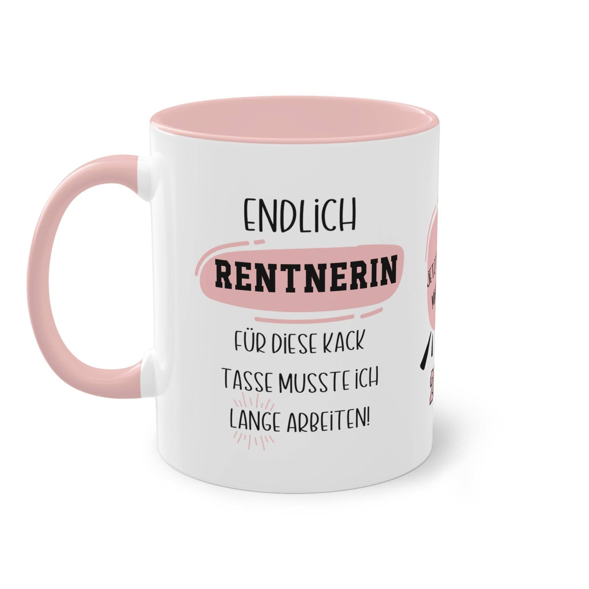 Feiere den wohlverdienten Ruhestand mit unserer Tasse zum Rentenbeginn, perfekt als witziges Geschenk für Rentnerinnen. Für deine Kollegin, Mama oder Freundin.