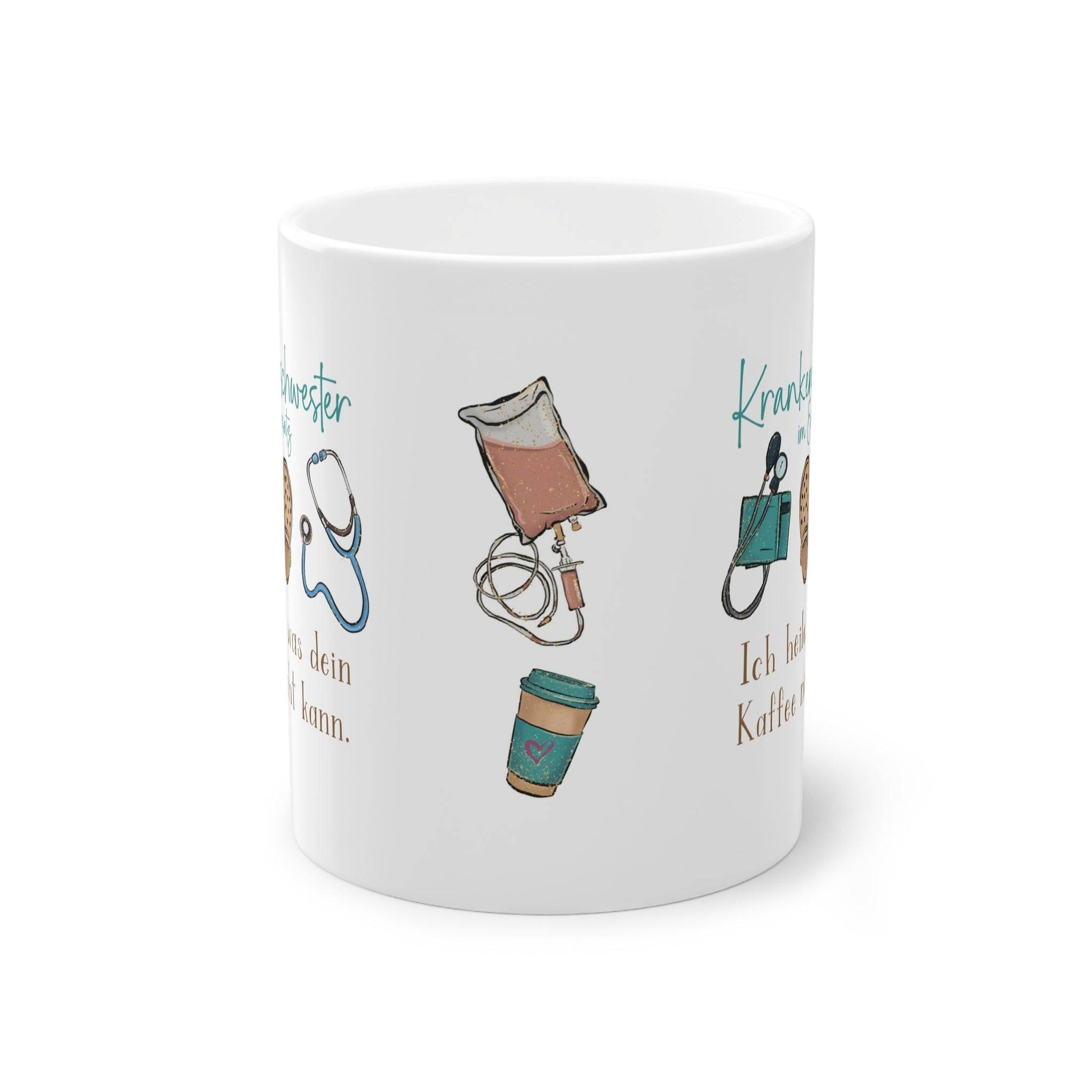 Verschönere die Pause deiner Lieblings-Krankenschwester mit unserer Tasse für Krankenschwestern. Mit witzigen Motiven und Text, ein tolles Geschenk zum Wichteln