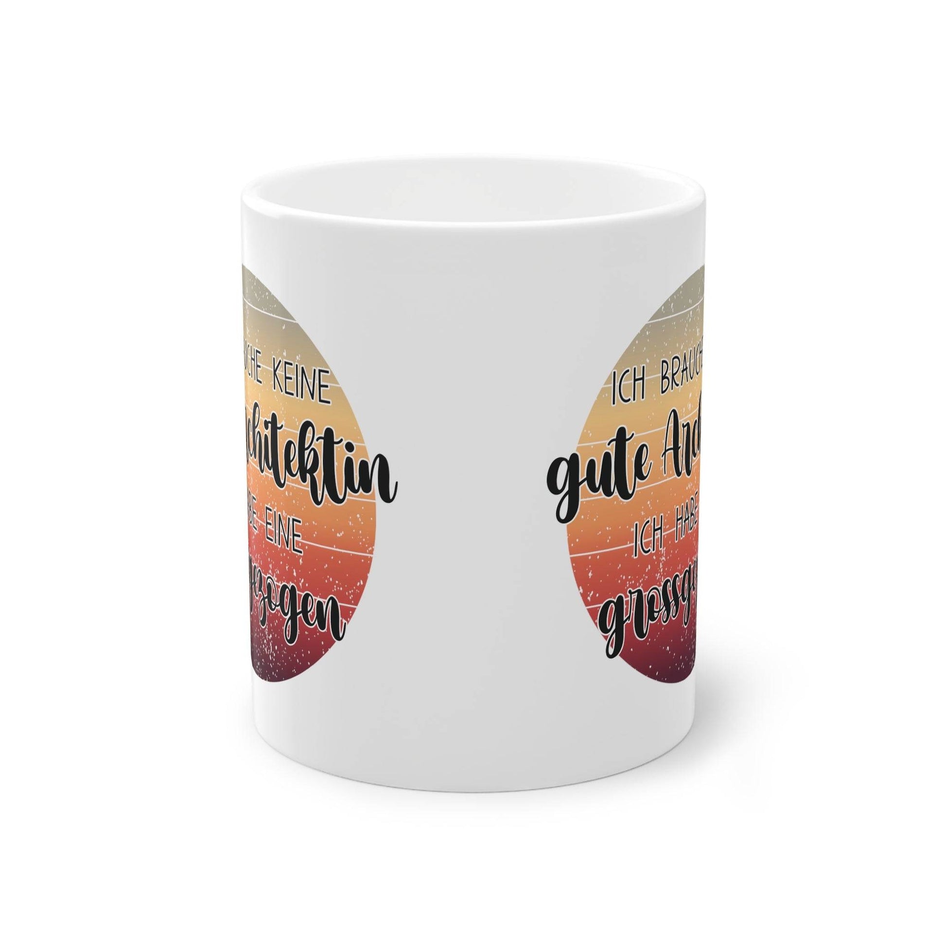 Geschenk für die Tochter zum Abschluss der Ausbildung oder Studium. Weisse Tasse mit Aufdruck