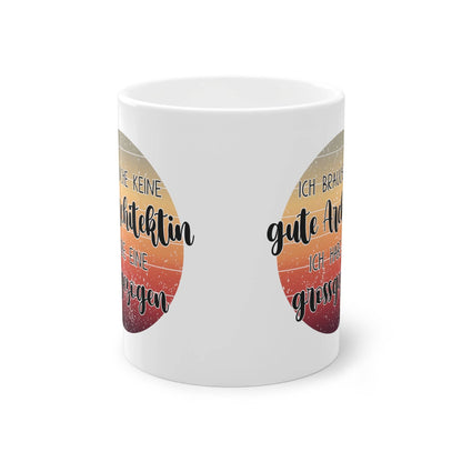 Geschenk für die Tochter zum Abschluss der Ausbildung oder Studium. Weisse Tasse mit Aufdruck