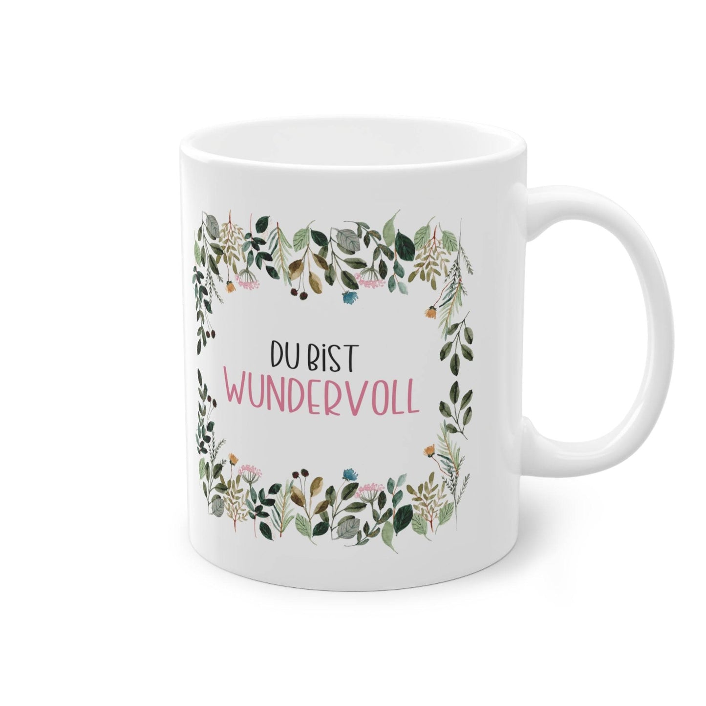 Geschenk Tasse mit positiver Affirmation. Bezaubernden Tasse "Du bist wundervoll". Ein schönes Geschenk um Wertschätzung zu zeigen. Ideal als Wichtelgeschenk