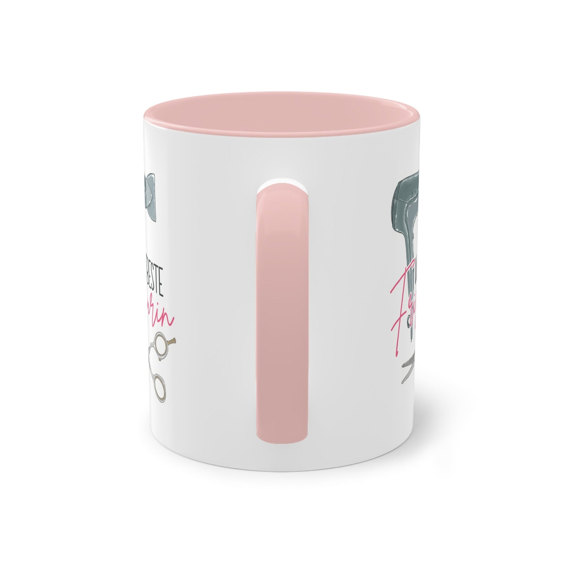 Verschönere den Arbeitsplatz der besten Friseurin mit unserer individuellen Tasse für Friseurinnen, verziert mit meinen Illustrationen rund um den Beruf.