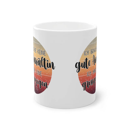 Geschenk für die Tochter zum Abschluss der Ausbildung oder Studium. Weisse Tasse mit Aufdruck