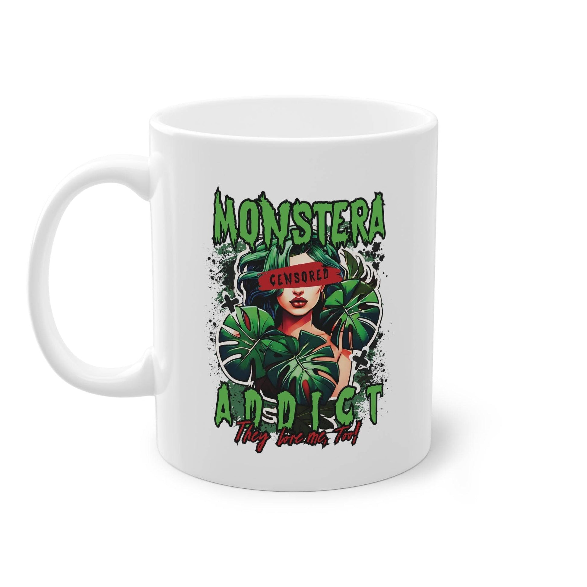 Tasse für Pflanzenfans mit Monstera Aufdruck mit witzigen Text