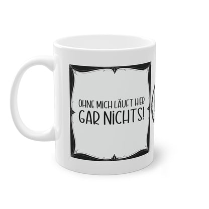 Sarkastische Tasse mit witzigem Spruch in schwarz weiß. Geschenk für Kollegen, Familie und Freunde.