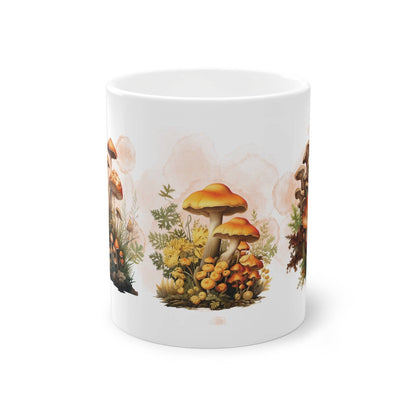 Entdecke die zauberhafte Welt des Herbstes mit unserer bezaubernden Dark academia Tasse mit Pilzen, mit einem bezaubernden Allover-Pilzprint in erdigen Tönen.