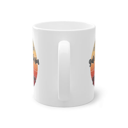 Geschenk für die Tochter zum Abschluss der Ausbildung oder Studium. Weisse Tasse mit Aufdruck